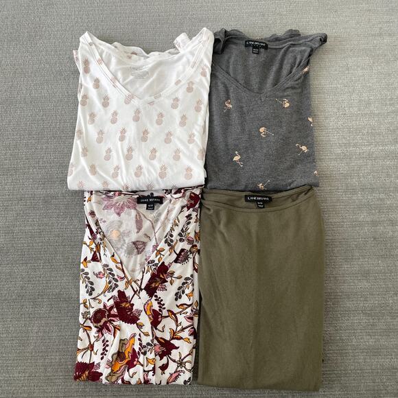 Lane Bryant Tops Women 18/20 Lot of 4 Short Sleeve Casual Stretch Printed - Picture 1 of 8